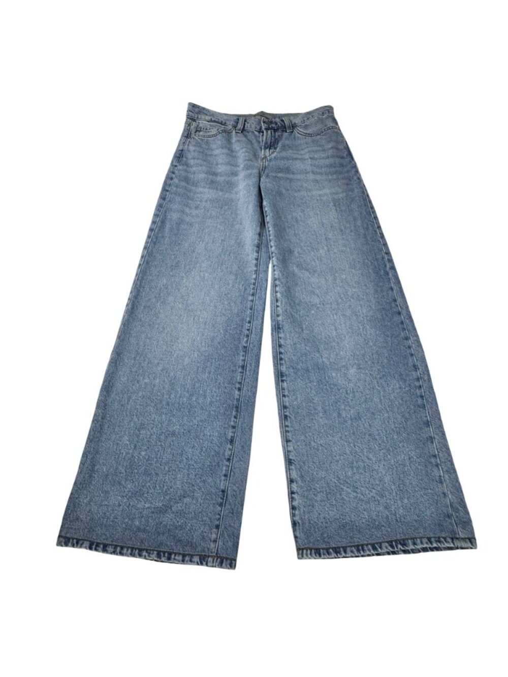 Joe's Jeans Low Rise Wide Leg Jeans 27 Light Wash Relaxed Grunge Minimalist - Picture 2 of 14